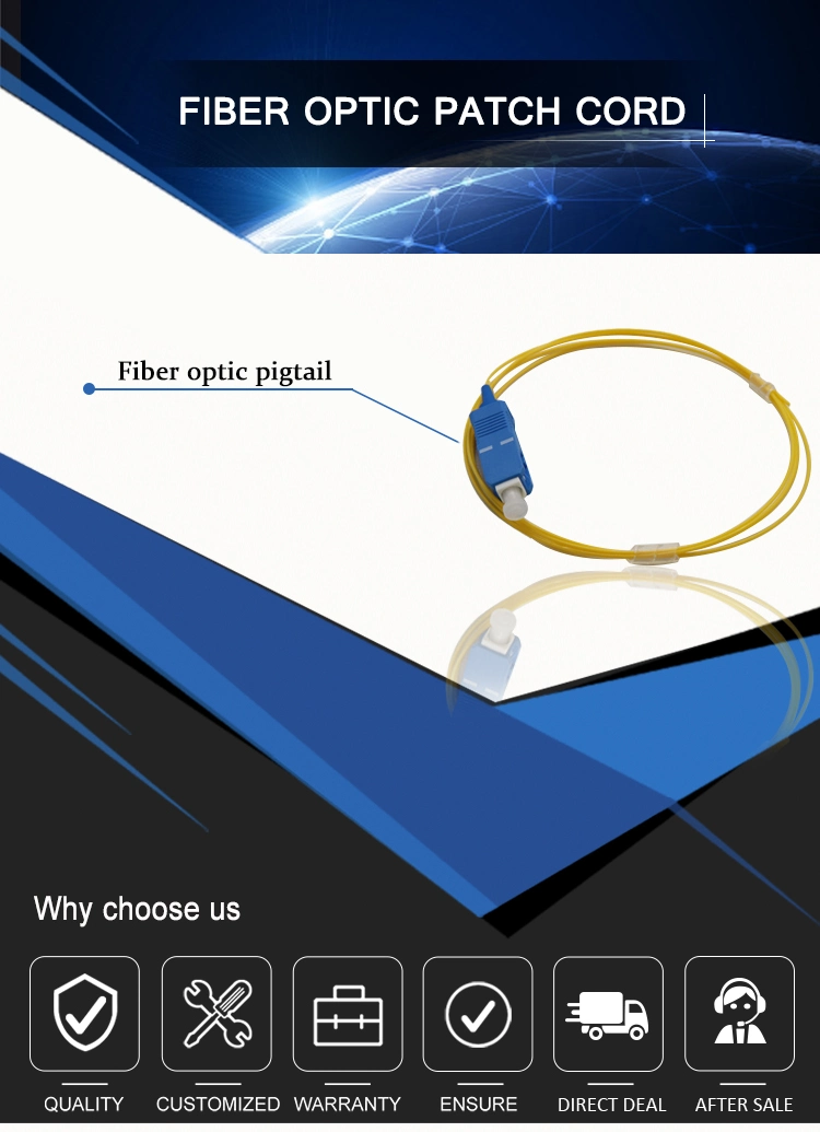 Free Sample Yellow Tight Buffer Sc/Upc Fiber Optic Pigtail